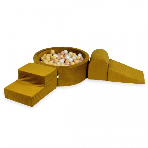 MiMii Schaumspielset VELVET gold mit Bällebad und 200 Bälle zum selber Gestalten