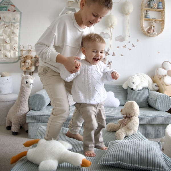 Design4Kids XXL Hüpfpolster Cord Grande - cozy mint