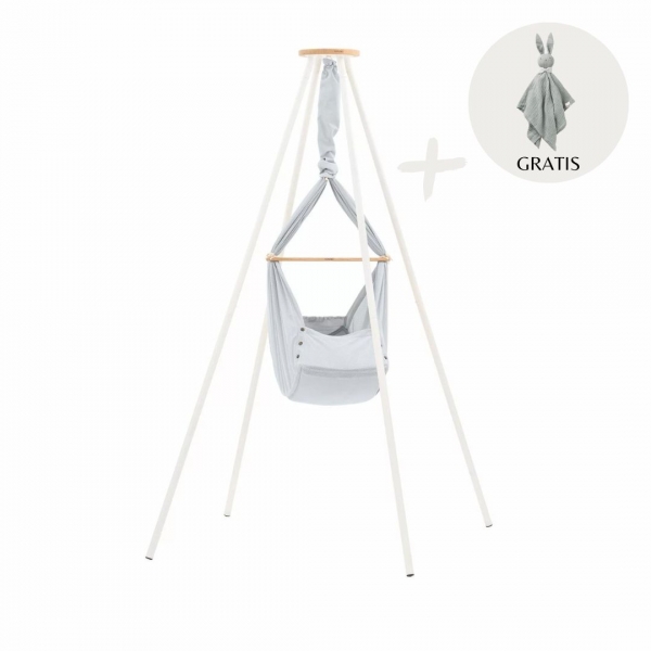 NONOMO Big Dreams Federwiege mit Gestell TIPI weiß - Stone