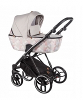 Baby Merc Kombikinderwagen La Rosa LN11 - rose-beige/schwarz