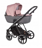 Baby Merc Kombikinderwagen La Rosa LN01 - rose-grau/schwarz