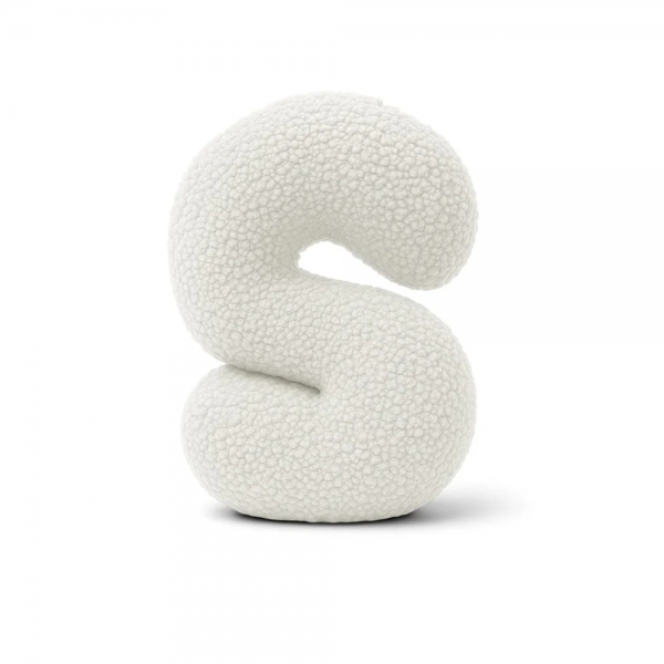 MeowBaby Buchstaben-Kissen Bearly S - creme/weiß