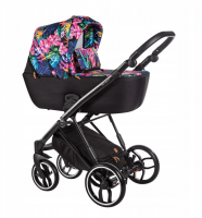 Baby Merc Kombikinderwagen La Rosa LNL09 - flower/schwarz
