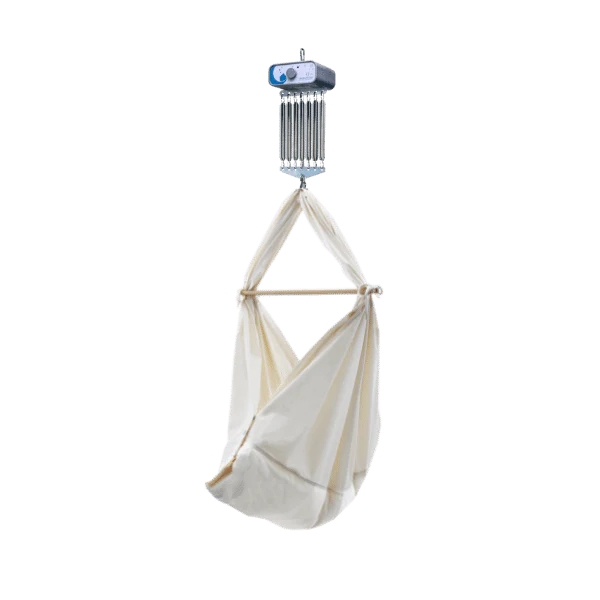 swing2sleep Federwiege Motor heia grau mit dream2sleep beige