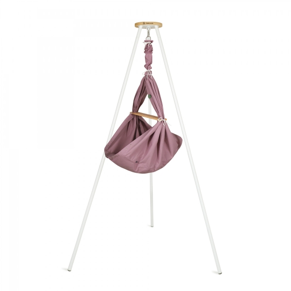 PAULI &amp; CO Federwiegen-Set Baby &amp; Gestell Tripod SMART weiß - Flieder