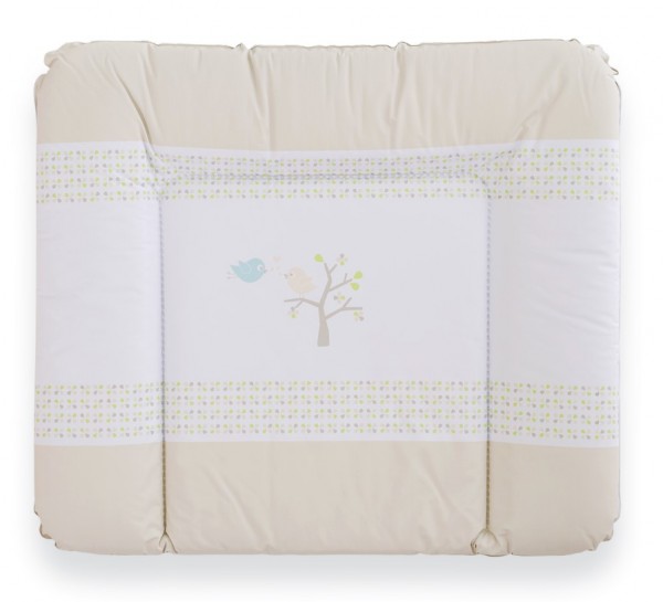 TRÄUMELAND Wickelauflage Vogelglück Grün PVC-frei 75 x 85 cm