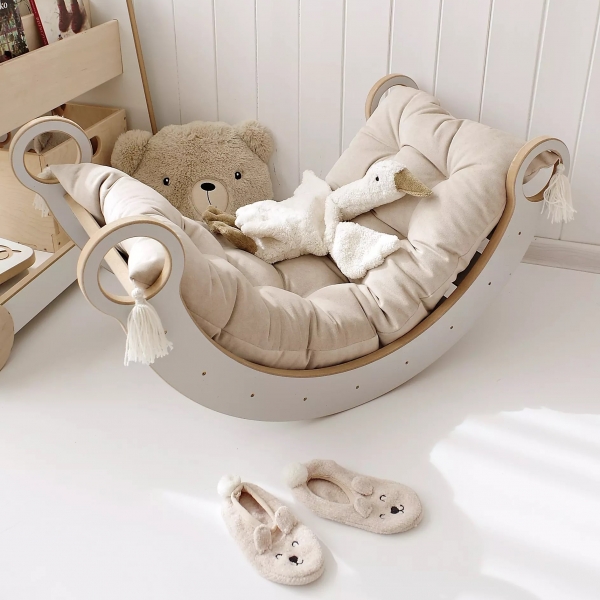 BabyWood Balancewippe/Rocker Schaukel S - weiß