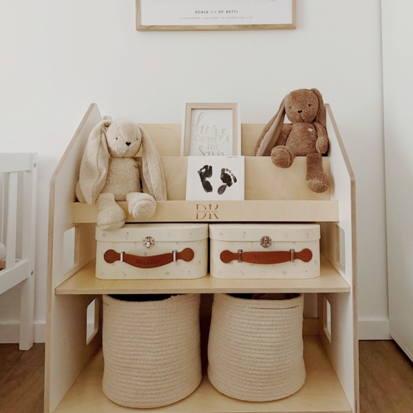 Design4Kids Montessori 2-in-1 Bücherregal für Kinder - weiß
