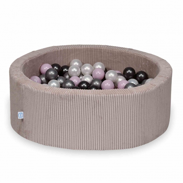 MiMii Bällebad 90x30cm Cord misty rose mit 200 Bällen zum selber Gestalten nach Wunsch