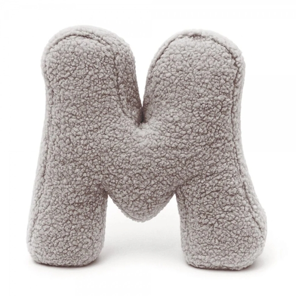 MeowBaby Buchstaben-Kissen Bearly M - taupe