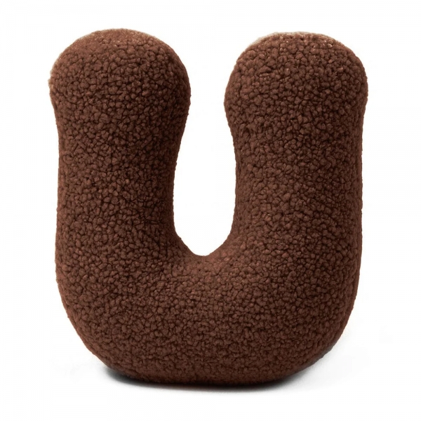 MeowBaby Buchstaben-Kissen Bearly U - chocolate