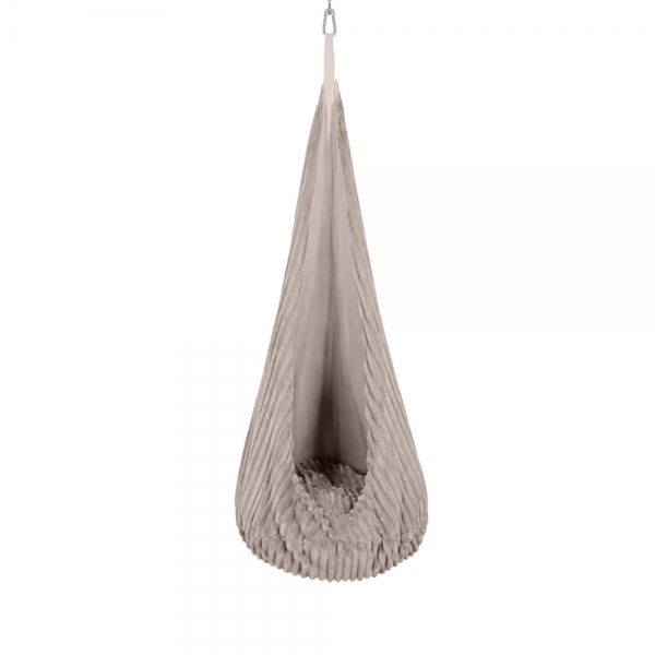 MeowBaby Hängesessel Cocoon Churros Plüsch-Cord - Pebble Beige