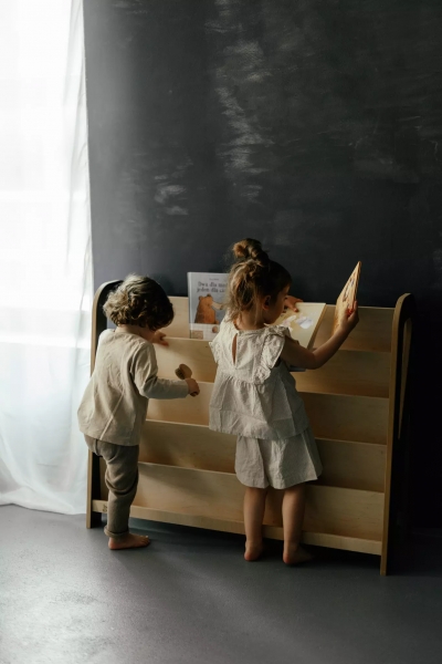 BabyWood Montessori Bücherregal SLIM L - schwarz
