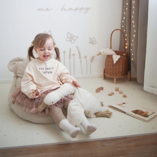 MeowBaby Sitzsack Bär Cord Premium - beige