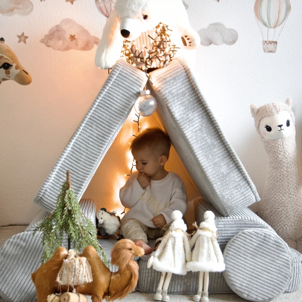 Design4Kids Mini Spielsofa Jewel Cord Plus - cozy mint