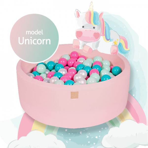 MeowBaby Bällebad 90x30cm Modell Einhorn, 250 Bällen