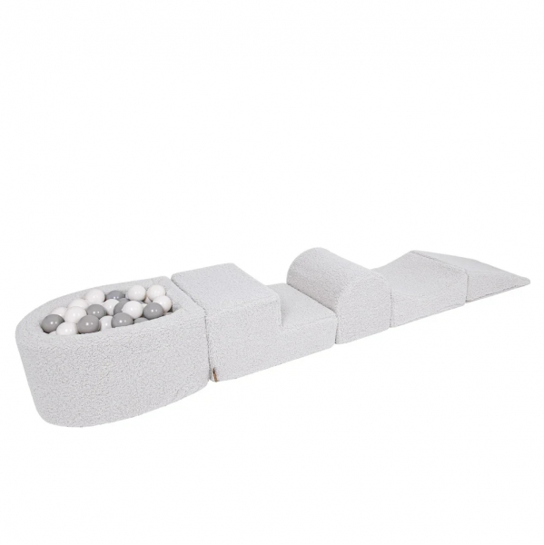 MeowBaby Schaumspielset Bearly creme/weiß mit Bällebad, 100 Bälle - eigene Farbauswahl