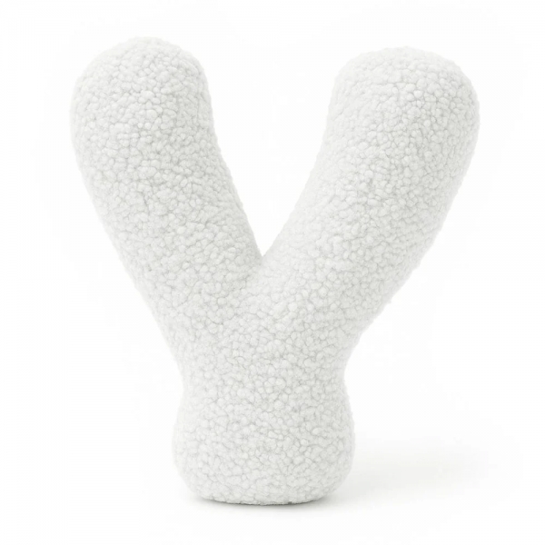 MeowBaby Buchstaben-Kissen Bearly Y - creme/weiß
