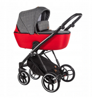 Baby Merc Kombikinderwagen La Rosa LN02 - grau-rot/schwarz