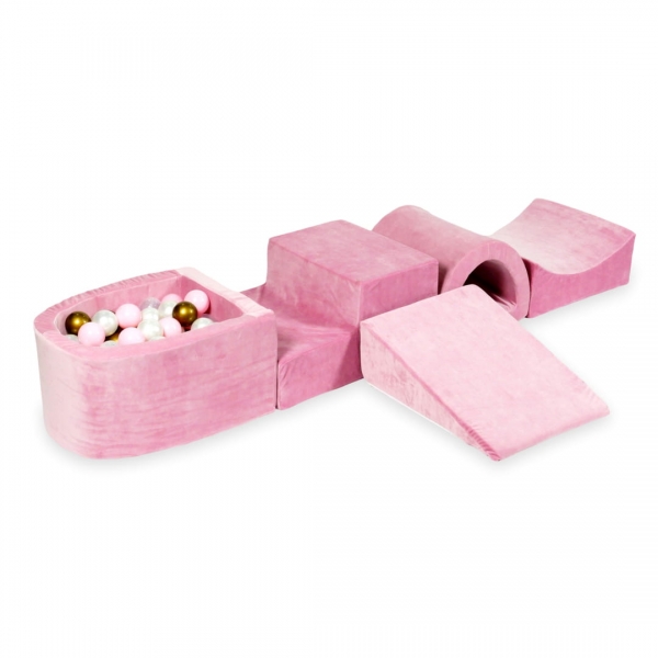 MiMii Schaumspielset II VELVET Soft rosa mit Bällebad und 100 Bälle zum selber Gestalten