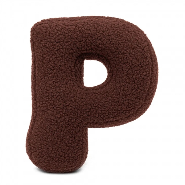 MeowBaby Buchstaben-Kissen Bearly P - chocolate
