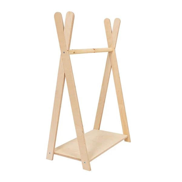 MeowBaby Montessori Tipi Kleiderständer klein - natur