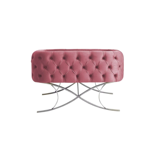 JABARI Babywiege Chester mit Fuß - Mauve/Silber