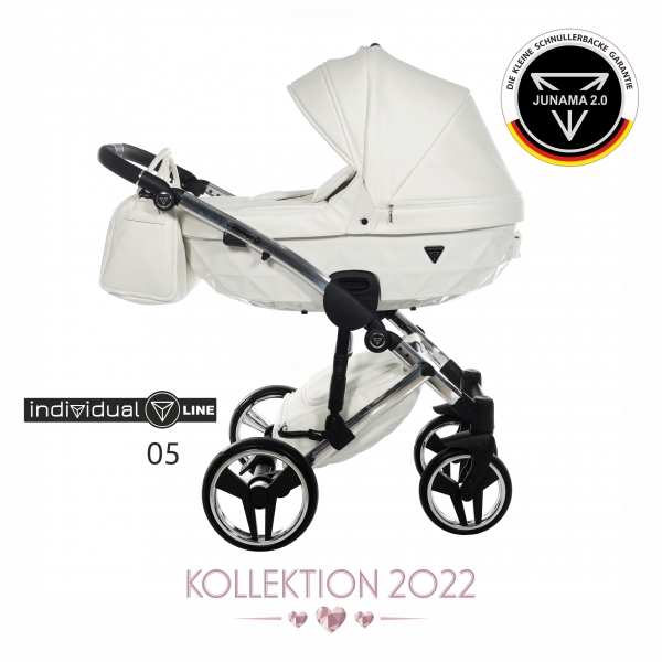 JUNAMA Kombi Kinderwagen INDIVIDUAL 05 2.0 - weiß/silber