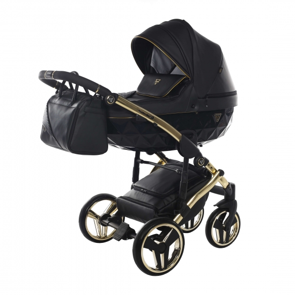 JUNAMA Kombi Kinderwagen DIAMOND FLUO 04 2.0 - schwarz