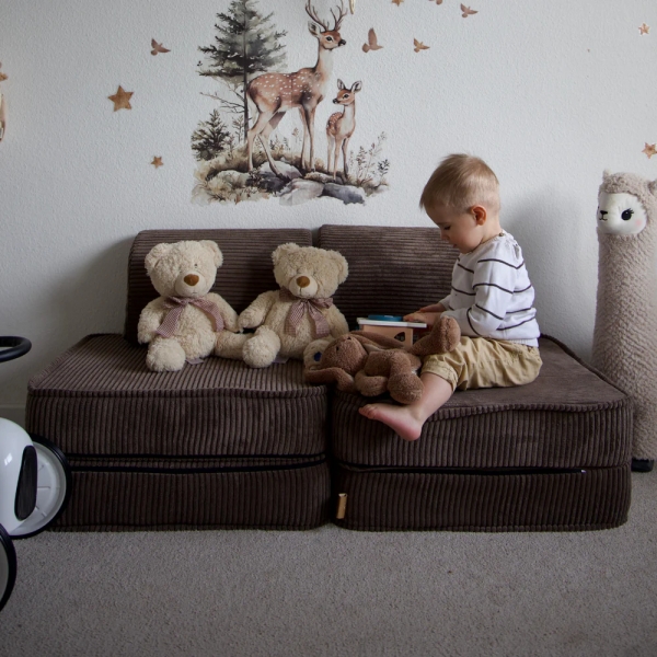 MeowBaby Spielsofa Mini Basic Ästhetik Cord - braun