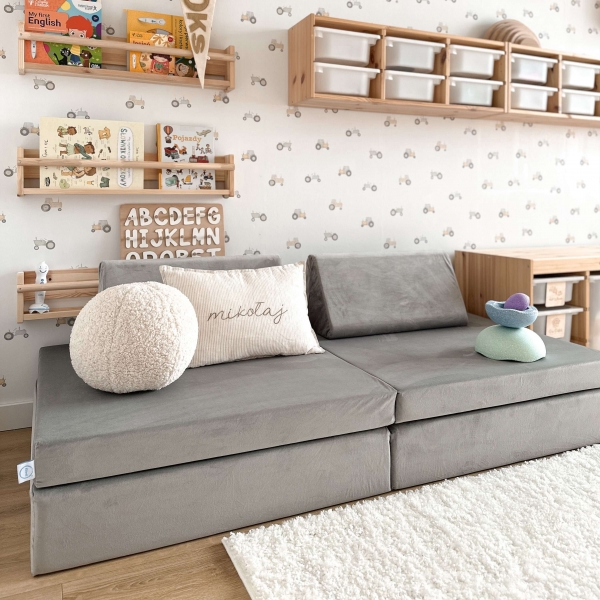 MiMii Spielsofa Classic Velvet - stone grey