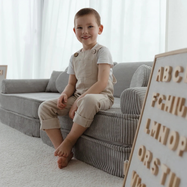 Design4Kids Spielsofa Jewel Cord - marble grey