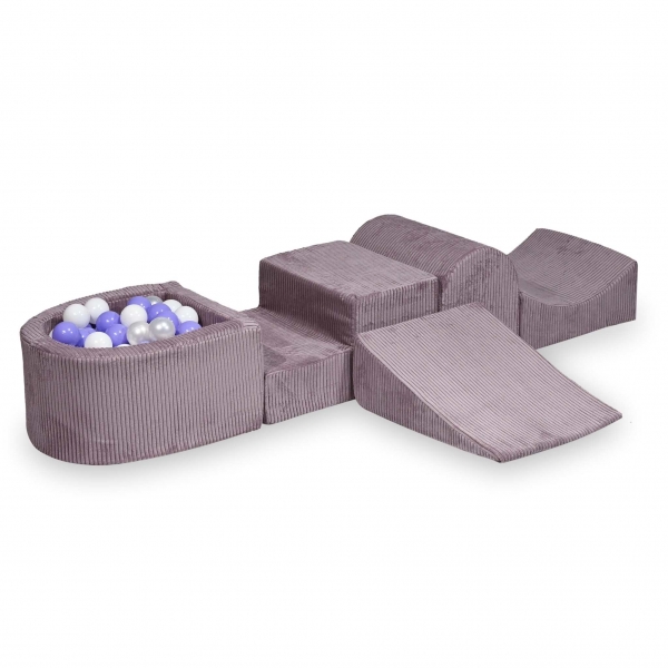 MiMii Schaumspielset I Cord dusty lavender mit Bällebad und 100 Bälle zum selber Gestalten