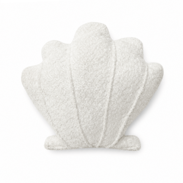MeowBaby Deko-Kissen Muschel - Soft Bouclé Edition - cremé/weiß