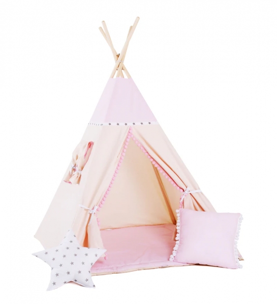 Design4Kids Tipi-Zelt M-Set Princess Tipi - beige/ros