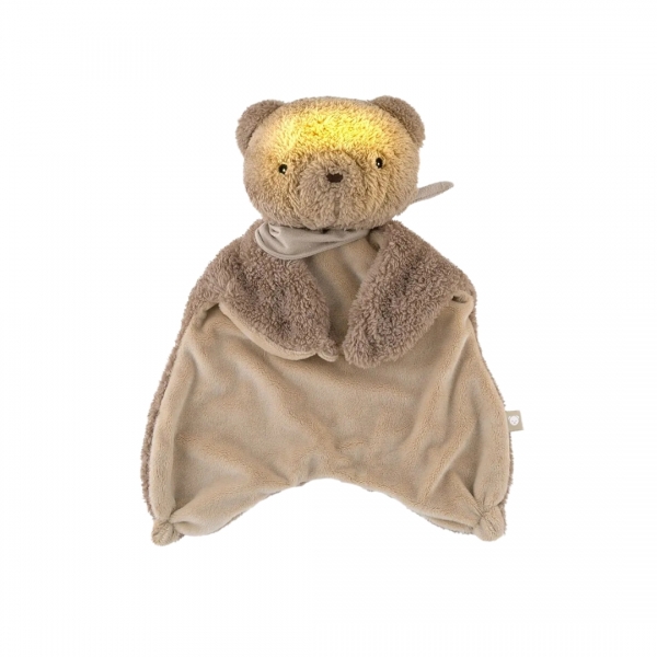 myHummy Baby Einschlafhilfe Schmusetuch Bär 5-in-1 mit Licht - braun