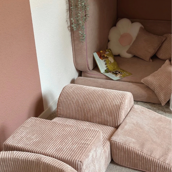 MeowBaby Schaumspielset Ästhetik Cord powder pink - 3 tlg. 90x45cm