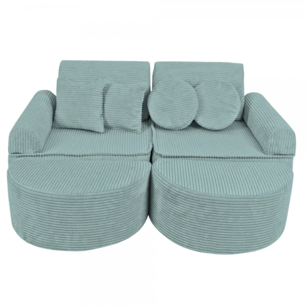 Design4Kids Mini Spielsofa Jewel Cord Max - cozy mint