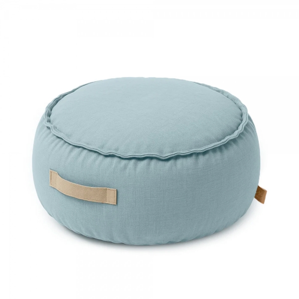 MeowBaby Outzy Kinder-Sitzpouf rund - Cloudberry Sky Blue