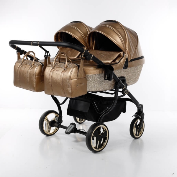 JUNAMA Zwillingskinderwagen Glitter Duo 01 - gold/gold