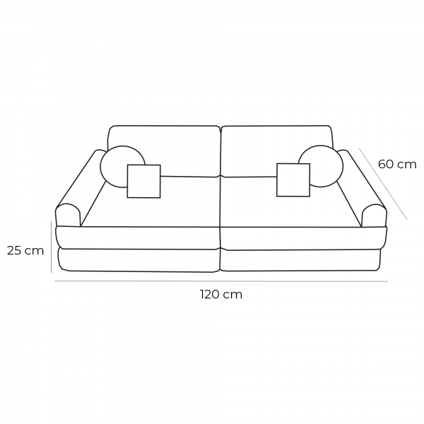 MeowBaby Spielsofa Mini Plus Cord Premium - türkis