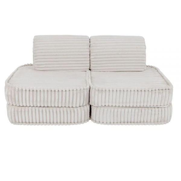 Design4Kids Mini Spielsofa Pearl Plüsch-Cord Basic - almond beige