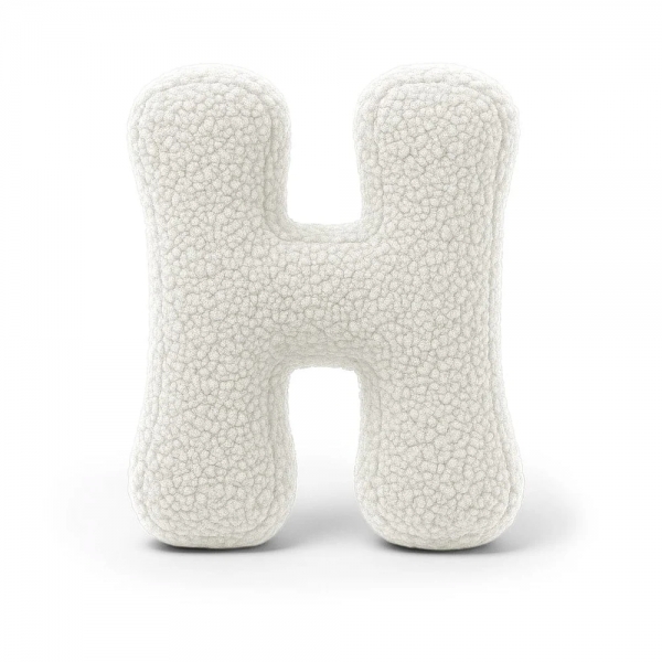 MeowBaby Buchstaben-Kissen Bearly H - creme/weiß