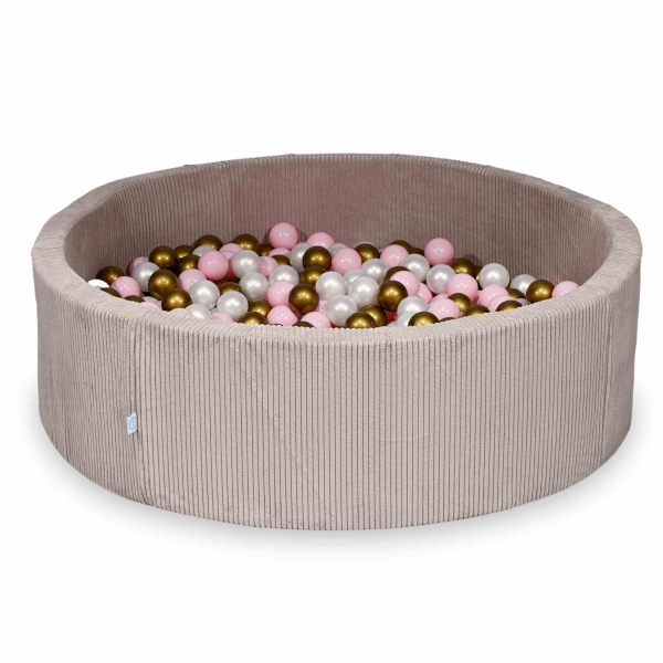 MiMii Bällebad 130x40cm Cord misty rose mit 700 Bällen zum selber Gestalten nach Wunsch