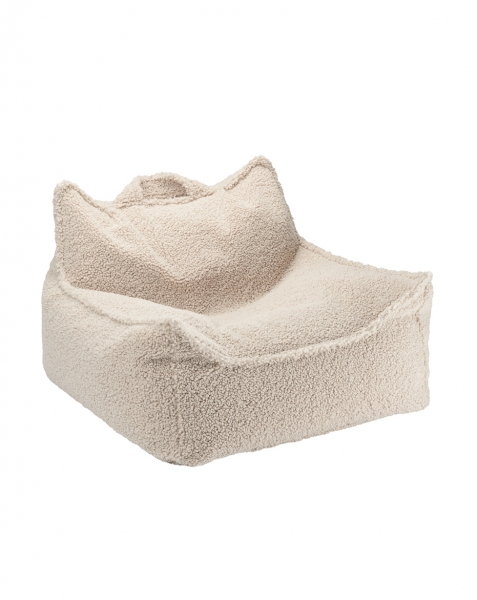 WIGIWAMA Sitzsack Sessel Beige | Teddy-Stoff