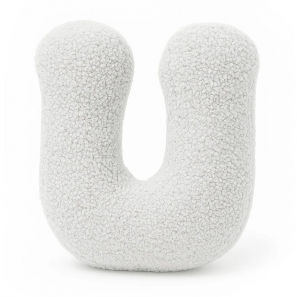 MeowBaby Buchstaben-Kissen Bearly U - creme/weiß