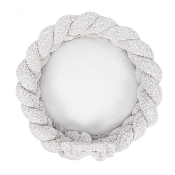 MeowBaby Babynestchen mit Spielmatte, Bettumrandung & Schleife Bearly – creme/weiß