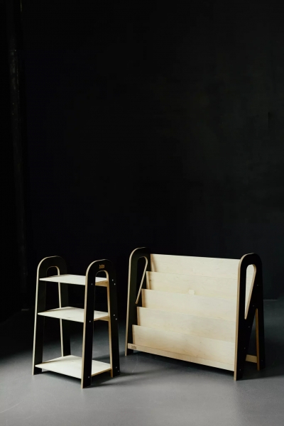 BabyWood Spielzeugregal SLIM S - schwarz