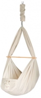 QOOKIE Swing Federwiege mit Schafwoll-Matratze & Deckenbefestigung - creme