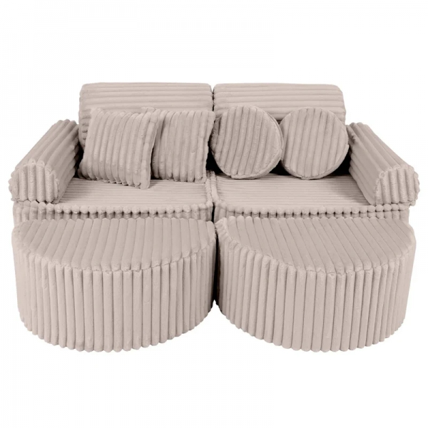 Design4Kids Mini Spielsofa Pearl Plüsch-Cord Max - hazelnut taupe